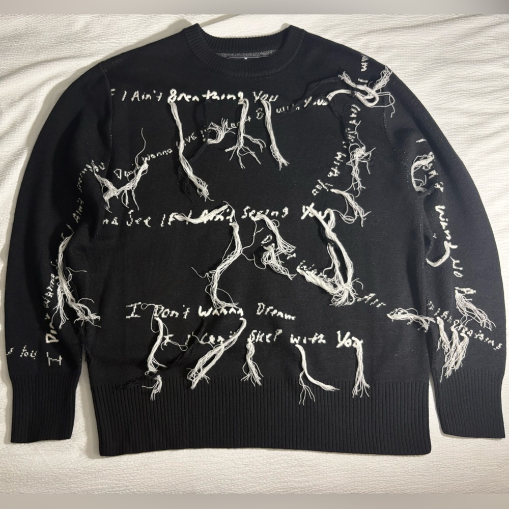 Nahmias x Kodak Black Collab- Lyric Crew Neck Sweater Size Small